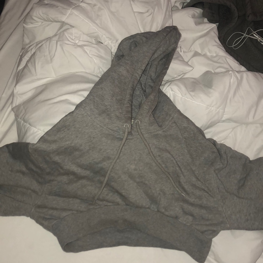 Off white crop hoodie grey